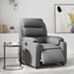 vidaXL Fauteuil de massage inclinable électrique gris similicuir