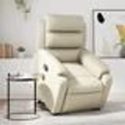 vidaXL Fauteuil inclinable de massage Crème Similicuir