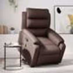 vidaXL Fauteuil inclinable de massage Marron Similicuir