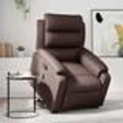 vidaXL Fauteuil inclinable de massage Marron Similicuir