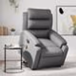 vidaXL Fauteuil inclinable de massage Gris Similicuir