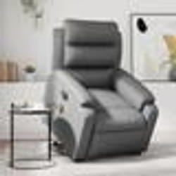 vidaXL Fauteuil inclinable de massage Gris Similicuir
