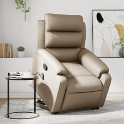 vidaXL Fauteuil inclinable de massage Cappuccino Similicuir