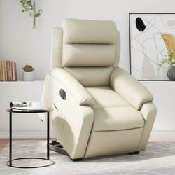 vidaXL Fauteuil inclinable électrique crème similicuir