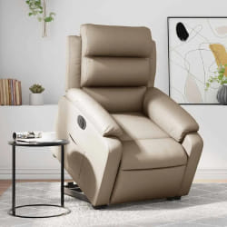 vidaXL Fauteuil inclinable électrique - Cappuccino Similicuir