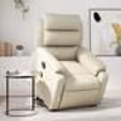 vidaXL Fauteuil inclinable de massage électrique crème similicuir