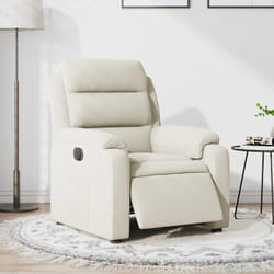 vidaXL Fauteuil inclinable électrique Crème Velours
