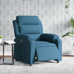Vidaxl - Fauteuil inclinable électrique bleu velours