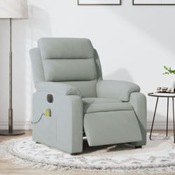 Vidaxl - Fauteuil inclinable électrique de massage gris clair velours