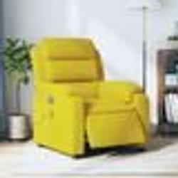 vidaXL Fauteuil inclinable de massage électrique jaune velours