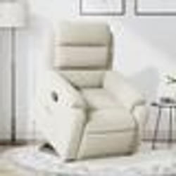 vidaXL Fauteuil inclinable Crème Velours