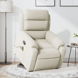 vidaXL Fauteuil de massage inclinable Crème Velours