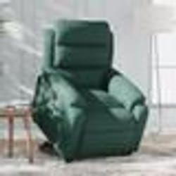 vidaXL Fauteuil inclinable électrique vert foncé velours