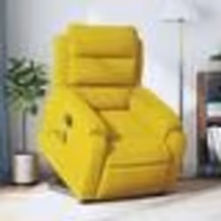 vidaXL Fauteuil inclinable de massage électrique jaune velours