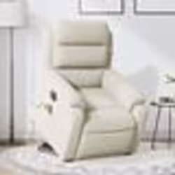 vidaXL Fauteuil inclinable de massage électrique crème velours