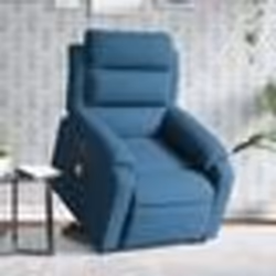 vidaXL Fauteuil inclinable de massage électrique bleu velours