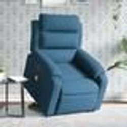 vidaXL Fauteuil inclinable de massage électrique bleu velours