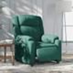 vidaXL Fauteuil inclinable électrique Vert foncé Tissu