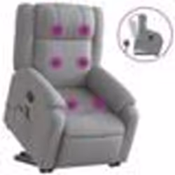vidaXL Fauteuil de massage inclinable Gris clair Tissu