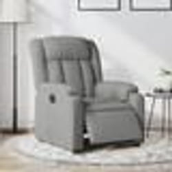 vidaXL Fauteuil inclinable électrique Gris clair Tissu