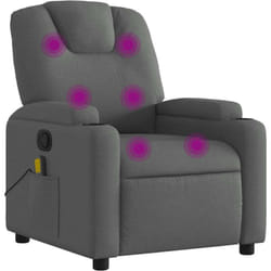Vidaxl - Fauteuil de massage inclinable gris foncé tissu