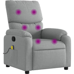Vidaxl - Fauteuil de massage inclinable gris clair tissu