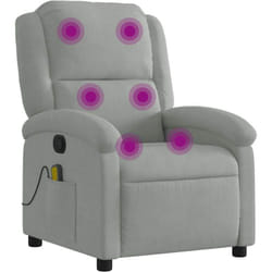 Vidaxl - Fauteuil inclinable de massage gris clair velours