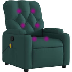 Vidaxl - Fauteuil inclinable de massage vert foncé tissu