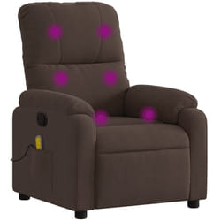 Vidaxl - Fauteuil inclinable de massage marron tissu microfibre