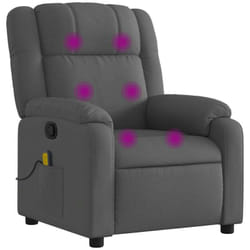 Vidaxl - Fauteuil inclinable de massage gris foncé tissu