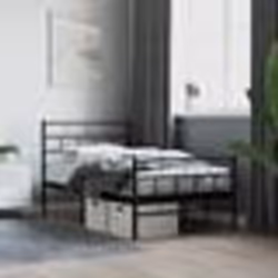 vidaXL Cadre de lit métal sans matelas avec pied de lit noir 80x200 cm - 80 x 200 cm