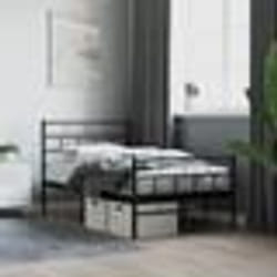vidaXL Cadre de lit métal sans matelas avec pied de lit noir 80x200 cm - 80 x 200 cm
