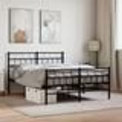 vidaXL Cadre de lit métal sans matelas avec pied de lit noir 120x190cm - 120 x 190 cm