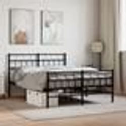 vidaXL Cadre de lit métal sans matelas avec pied de lit noir 120x200cm - 120 x 200 cm