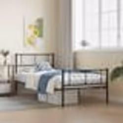 vidaXL Cadre de lit métal sans matelas et pied de lit noir 100x200 cm - 100 x 200 cm