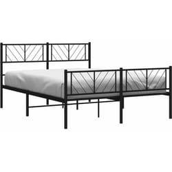 Vidaxl - Cadre de lit métal sans matelas avec pied de lit noir 120x190cm