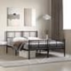 vidaXL Cadre de lit métal sans matelas avec pied de lit noir 140x200cm - 140 x 200 cm
