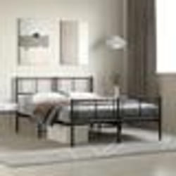 vidaXL Cadre de lit métal sans matelas avec pied de lit noir 140x200cm - 140 x 200 cm