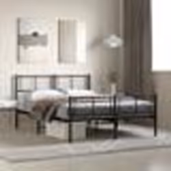 vidaXL Cadre de lit métal sans matelas avec pied de lit noir 160x200cm - 160 x 200 cm