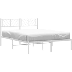 Cadre de lit métal sans matelas et tête de lit blanc 120x190 cm Vidaxl