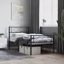 vidaXL Cadre de lit métal sans matelas avec pied de lit noir 80x200 cm - 80 x 200 cm