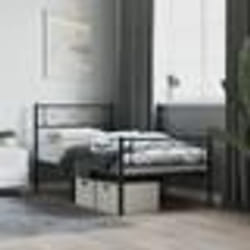 vidaXL Cadre de lit métal sans matelas avec pied de lit noir 80x200 cm - 80 x 200 cm