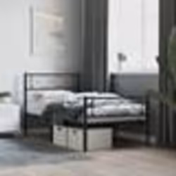 vidaXL Cadre de lit métal sans matelas avec pied de lit noir 90x190 cm - 90 x 190 cm
