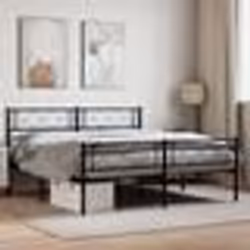 vidaXL Cadre de lit métal sans matelas avec pied de lit noir 160x200cm - 160 x 200 cm