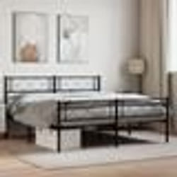 vidaXL Cadre de lit métal sans matelas avec pied de lit noir 160x200cm - 160 x 200 cm