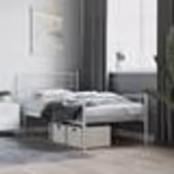 vidaXL Cadre de lit métal sans matelas avec pied de lit blanc 80x200cm - 80 x 200 cm