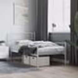vidaXL Cadre de lit métal sans matelas avec pied de lit blanc 90x200cm - 90 x 200 cm