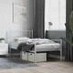 vidaXL Cadre de lit métal sans matelas avec pied de lit blanc 90x200cm - 90 x 200 cm