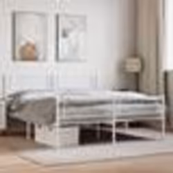 vidaXL Cadre de lit métal sans matelas et pied de lit blanc 140x190 cm - 140 x 190 cm