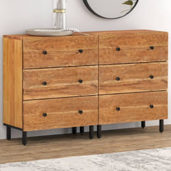 Armoires Latérales 2 Pcs 60x33x75 Cm Bois Massif D'Acacia Vidaxl131010